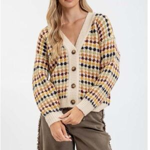 Blu Pepper V-Neck Button-Up Cardigan